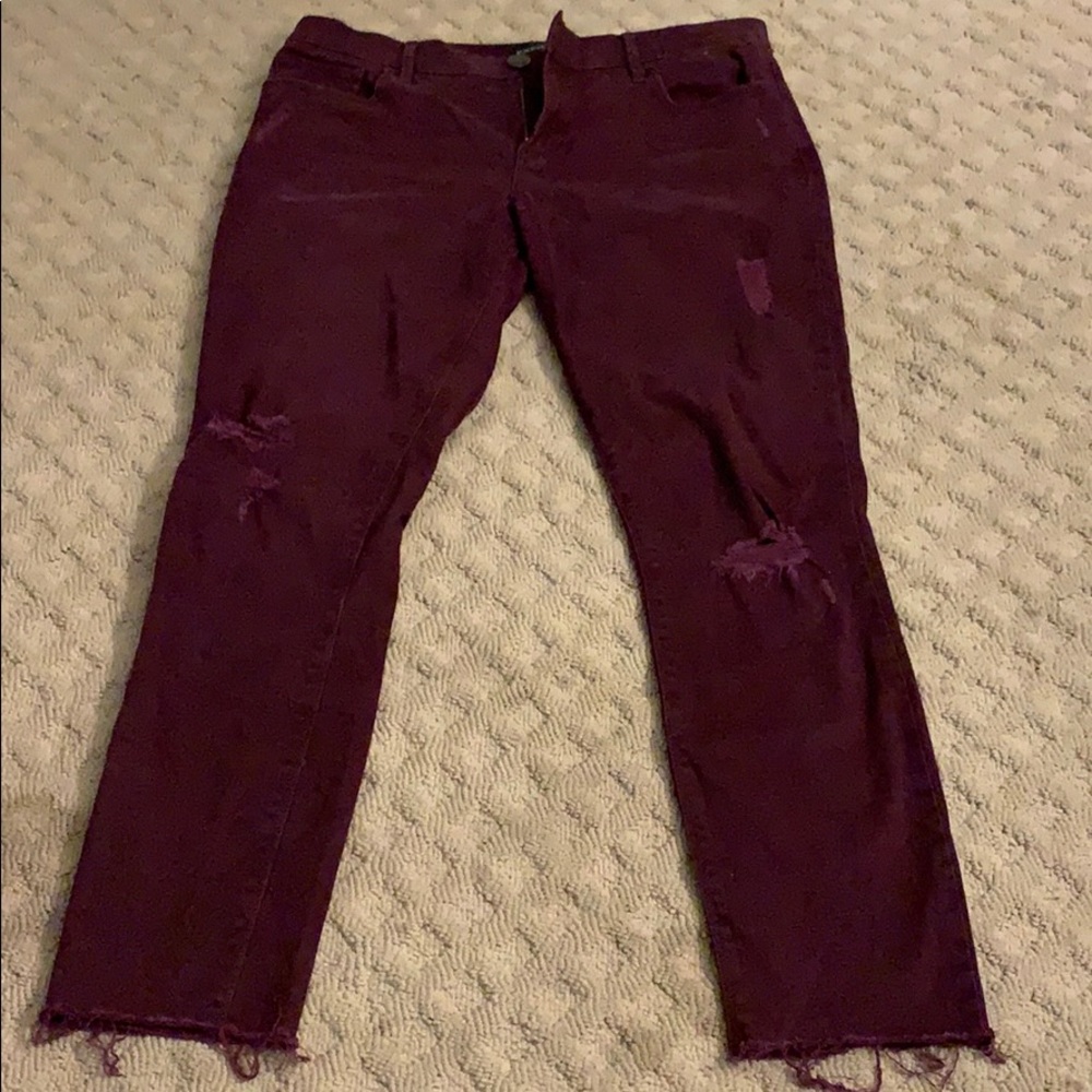 ✨Express Ankle Legging Mid-rise Maroon Jeans